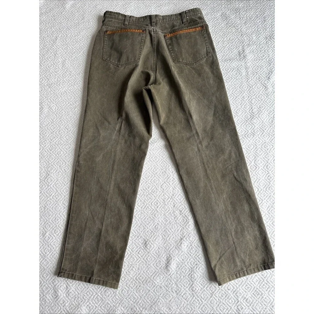 Orvis Men's 34x30 Green Tint Pants Jeans Straight Leg 100% Cotton